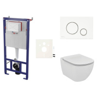 Cenovo zvýhodnený závesný WC set SAT do ľahkých stien / predstenová montáž + WC Ideal Standard T