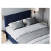 Modrá zamatová dvojlôžková posteľ Mazzini Beds Mimicry, 200 x 200 cm