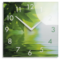 domtextilu.sk Dekoračné sklenené hodiny 30 cm s motívom prírody 57323