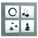 Obrazy v súprave 4 ks 30x30 cm Japanese Zen – Wallity