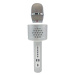 TEDDIES Mikrofón karaoke bluetooth strieborný na batérie s USB káblom