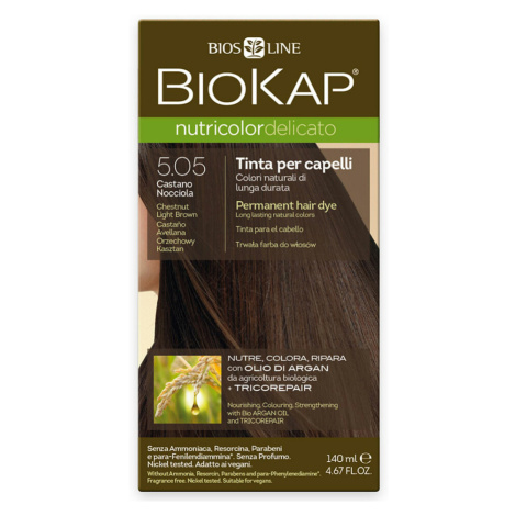 BIOKAP Farba na vlasy 5.05 Hnedá orechový gaštan 140 ml