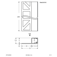 EVN APFL5 dlaždicový profil bočný 200x3,3cm hliník