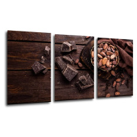 Impresi Obraz Zátišie s čokoládou - 120 x 60 cm (3 dielný)