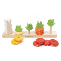 Drevená rastúca mrkva Counting Carrots Tender Leaf Toys s očíslovanými krúžkami a zajačikom od 1