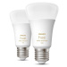 Philips HUE Bluetooth 2x žiarovka LED E27 A60 10W 1055lm 2700K + bridge