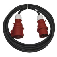 EMOS 3 fázový vonkajší predlžovací kábel 10 m / 1 zásuvka / čierny / guma / 400 V / 2,5 mm2, 191