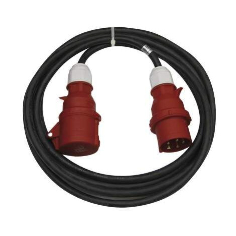 EMOS 3 fázový vonkajší predlžovací kábel 10 m / 1 zásuvka / čierny / guma / 400 V / 2,5 mm2, 191