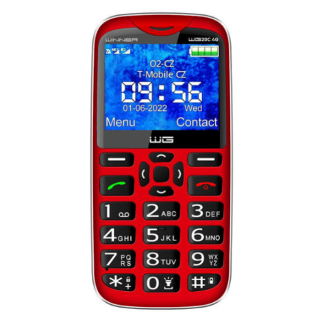 Tlačidlový telefón Winner WG20C, 128 MB, červený Winner Group