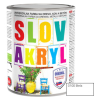 SLOVAKRYL - Univerzálna vodou riediteľná farba 0,75 kg 0100 - biela