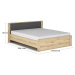 NABBI Daicos LB-140 manželská posteľ s roštom 140x200 cm dub artisan / sivá