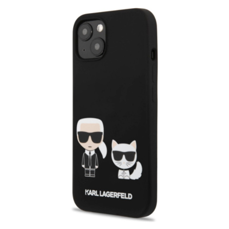 Silikónové puzdro Karl Lagerfeld na Apple iPhone 13 KLHCP13MSSKCK Karl and Choupette Liquid čier