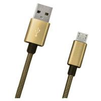 MOBILNET KAB-0095-USB-MICRO DATOVY KABEL MICRO USB ZLATY METALICKY, 1M, 2A