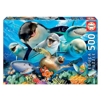 Educa puzzle Underwater selfies 500 dielov + fix lepidlo 17647