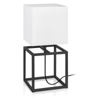 Čierno-biela stolová lampa Markslöjd Cube, 20 x 20 cm