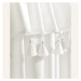 Biely záves Astoria so strapcami na strieborné priechodky 140 x 280 cm