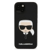 Silikónové puzdro Karl Lagerfeld na Apple iPhone 13 KLHCP13MSLKHBK Liquid Karl Head čierne