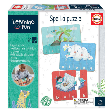 Náučná hra pre najmenších Spell a Puzzle Educa Učíme sa anglické slová s obrázkami 76 dielov od 