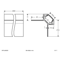 EVN APFL4 Al-dlaždicový rohový profil ex 200x3,8cm