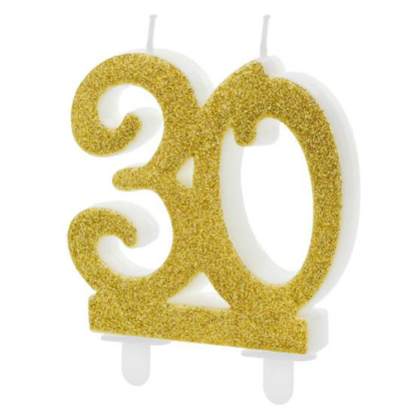 Sviečka na tortu číslice 30  7,5 cm - PartyDeco