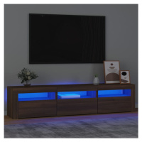 vidaXL TV skrinka s LED svetlami hnedý dub 180x35x40 cm