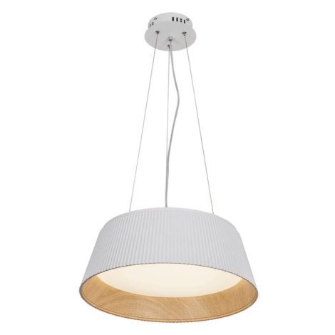 LED závesné svietidlo s kovovým tienidlom v bielo-prírodnej farbe ø 45 cm Umbria – Candellux Lig