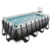 Bazén s filtráciou Black Leather pool Exit Toys oceľová konštrukcia 400*200*122 cm čierny od 6 r