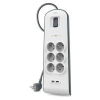 Belkin prepäťová ochrana BSV604 - 6-zásuvka, 2xUSB/2.4A, 2m