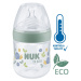 NUK Fľaša dojčenská For Nature s kontrolou teploty, zelená 150 ml