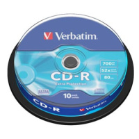 Verbatim CD-R, 43437, Extra Protection, 10-pack, 700MB, 52x, 80min., 12cm, bez možnosti potisku,