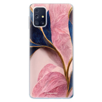 Odolné silikónové puzdro iSaprio - Pink Blue Leaves - Samsung Galaxy M31s