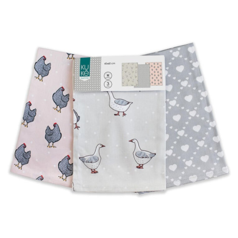 Bavlnené utierky VTÁCTVO 40 x 60 cm 3 ks FARO