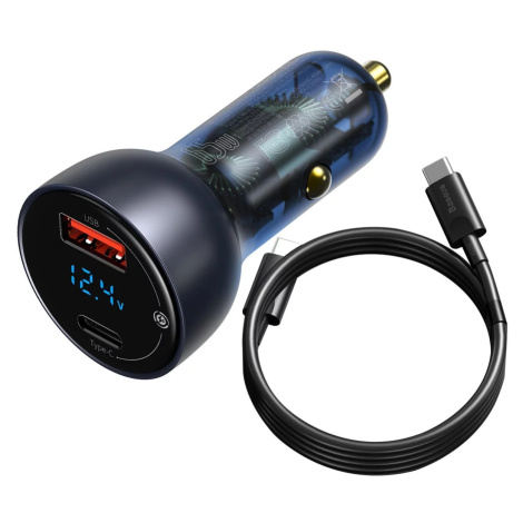 Nabíjačka do auta Baseus Particular Digital Display QC+PPS Car Charger 65W With Mini White USB-C