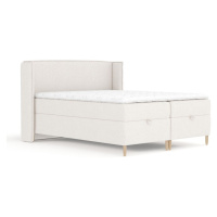 Krémovobiela boxspring posteľ s úložným priestorom 160x200 cm Monpelli – Maison de Rêve