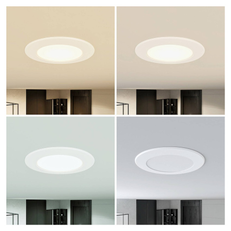 Prios LED vstavané bodové svietidlo Rida, 11,5 cm, 9 W, CCT, stmievateľné