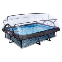 Bazén s krytom a filtráciou Stone pool Exit Toys oceľová konštrukcia 300*200*65 cm šedý od 6 rok