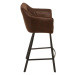 LuxD Dizajnová barová stolička Giuliana, antik hnedá