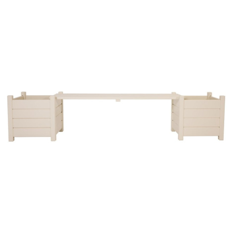 Biela drevená záhradná lavica – Esschert Design