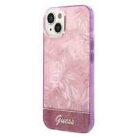 Plastové puzdro Guess na Apple iPhone 14 Plus GUHCP14MHGJGHP Jungle ružové