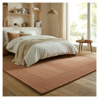 Kusový ručně tkaný koberec Tuscany Textured Wool Border Orange - 160x230 cm Flair Rugs koberce