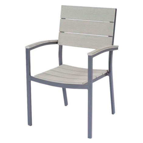Sivá kovová/plastová záhradná stolička Olivia – Garden Pleasure