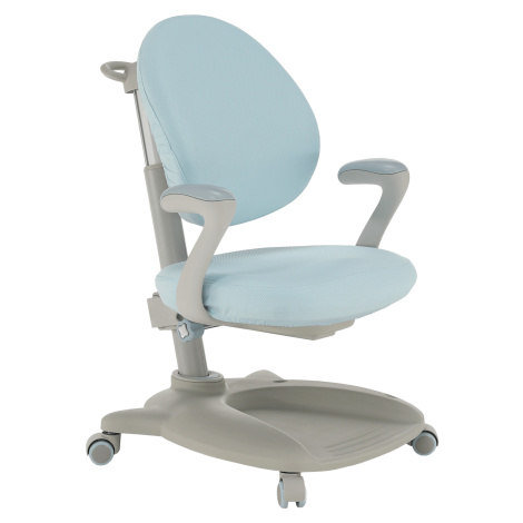 Rastúca stolička s podnožkou, sivá/modrá, KERTIO Tempo Kondela