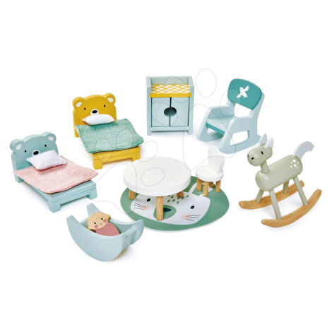 Drevená detská izba Dovetail Kidsroom Set Tender Leaf Toys 10-dielna súprava s komplet vybavením