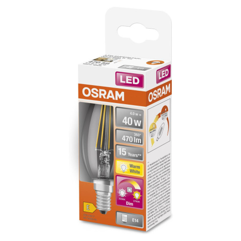 Žiarovka OSRAM LED E14 4W GLOWdim číra