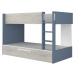 Sconto Poschodová posteľ EMMET II pínia cascina/modrá, 90x200 cm