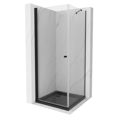 MEXEN/S - Pretória sprchovací kút 70x70, transparent, čierna + sprchová vanička vrátane sifónu 8