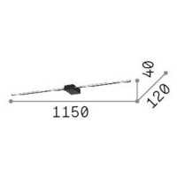 Ideal Lux LED nástenné svietidlo Theo biele, šírka 115 cm hliník