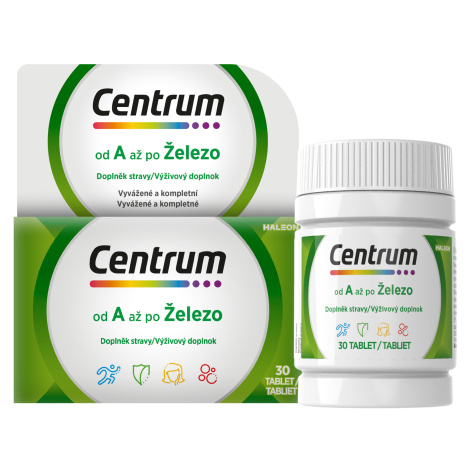 CENTRUM od A po Železo multivitamín bez lepku, 30 tabliet