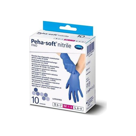 PEHA-SOFT gumené bezlatexové spevnené rukavice M 10 ks