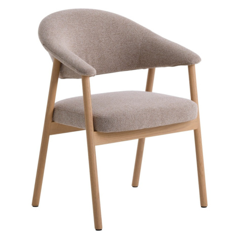 Béžové jedálenské kreslá v súprave s podrúčkami 2 ks z dubového dreva Elk – Unique Furniture